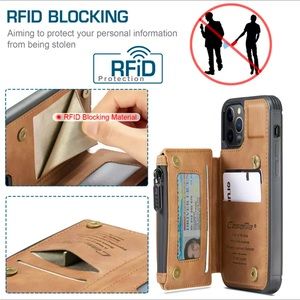 LUXURY Brown CaseMe Leather Wallet Case for iPhone 11 Max with RFID Blocking